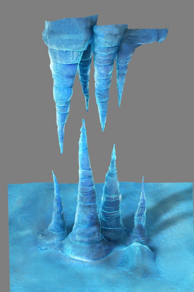 Game Model – snow – ice shoots 01 3D Model