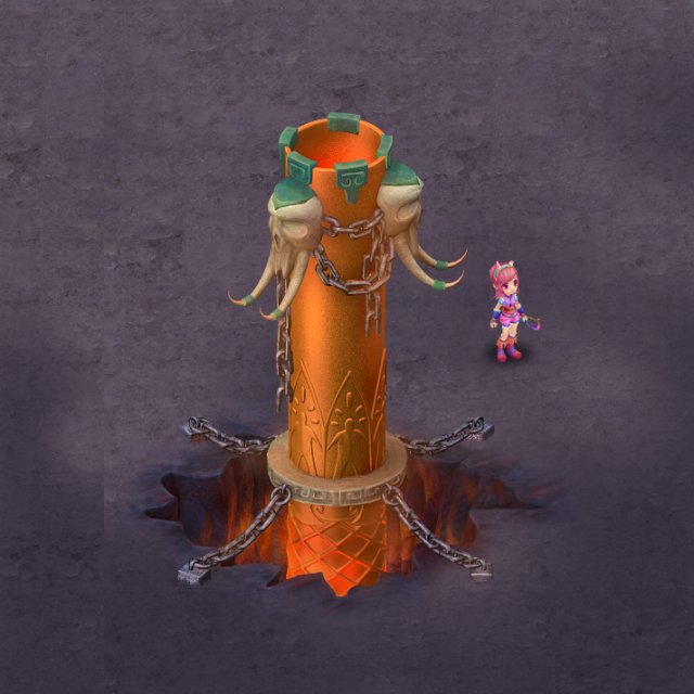 Cartoon hell – iron pillar 3D Model