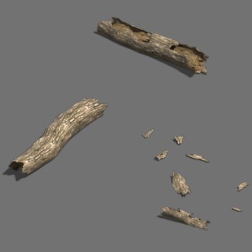 Fell to the ground decay tree 02 3D Model