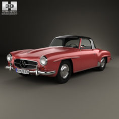 Mercedes-Benz SL-class (R121) hardtop 1955 3D Model