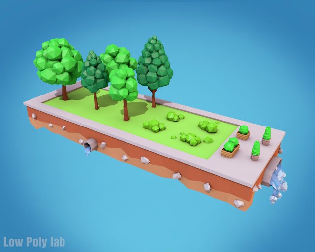 Cartoon Trees Low Poly 3D Model 3D Model