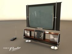 Huge flat screen neo retro television – 3d model C4dFbx 3D Model