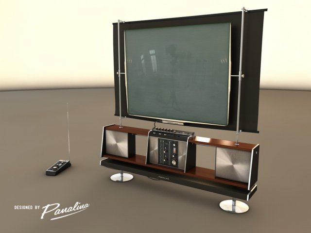 Huge flat screen neo retro television – 3d model C4dFbx 3D Model