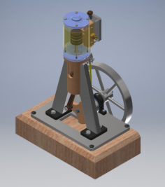 Vertical Single Cylinder Steam 3D Model