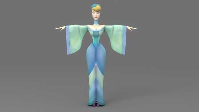 Cartoon woman 2 3D Model