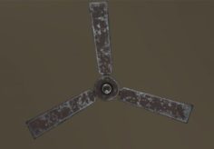 3D Old Ceiling Fan model 3D Model