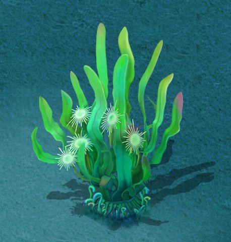 Submarine cartoon world – lonely Yu seaweed 3D Model