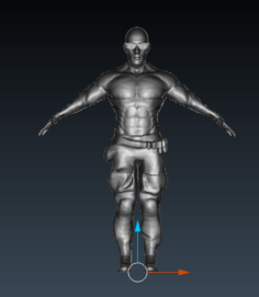 Man muscular soldier human 3D Model
