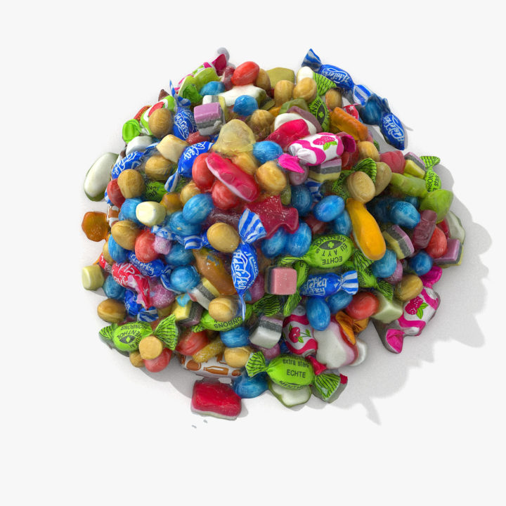 3D Candy Pile Realistic Colourful model 3D Model