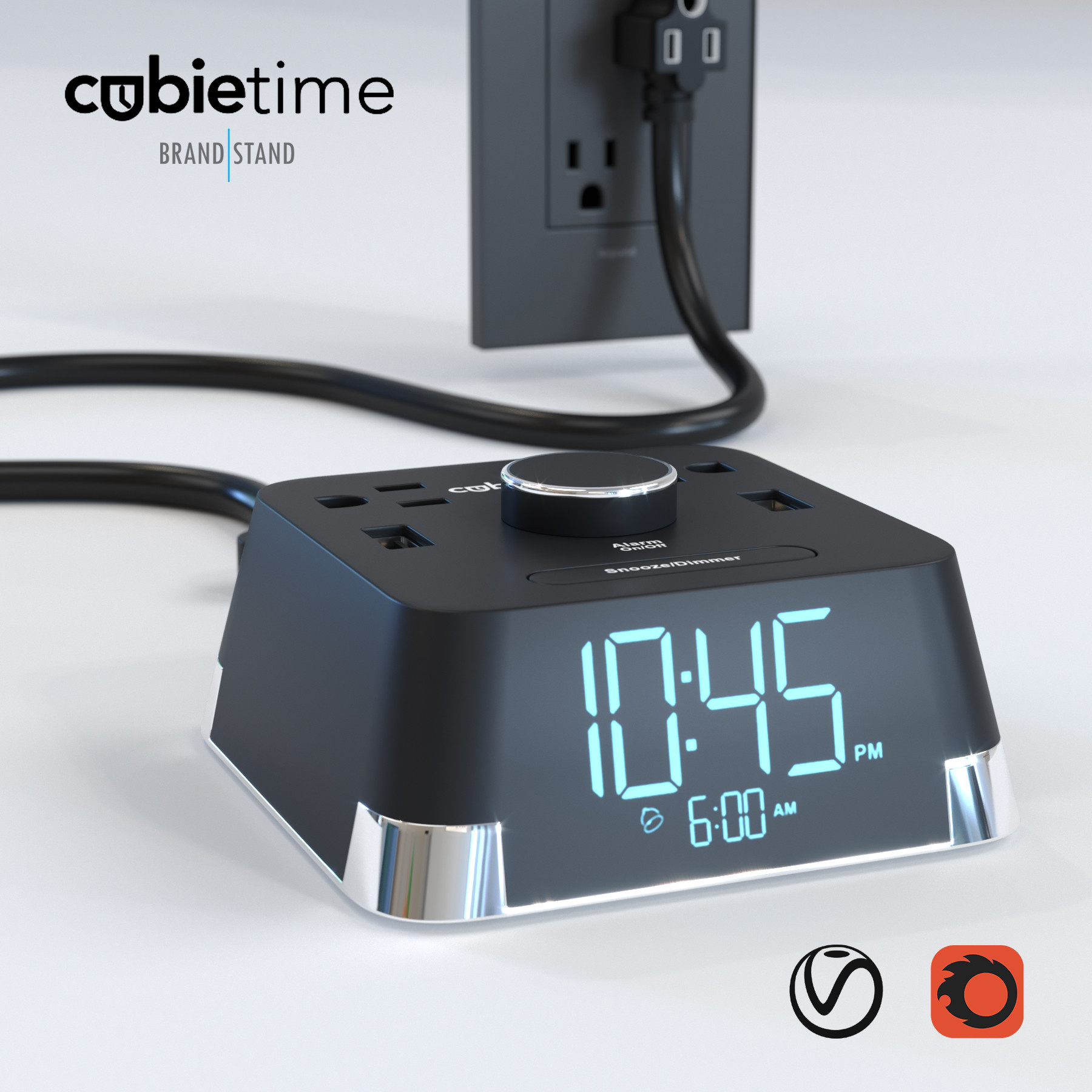 Cubietime Alarm Clock 3D model 3D Model 3DHunt.co
