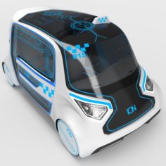 Electric Car Taxi 3D model 3D Model