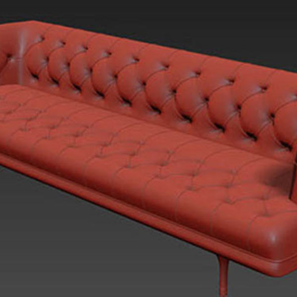 Black Leather Sofa Free 3D Model