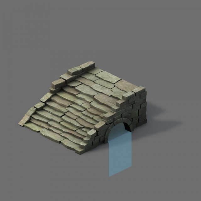 Mountain – terrain stone staircase 03 3D Model
