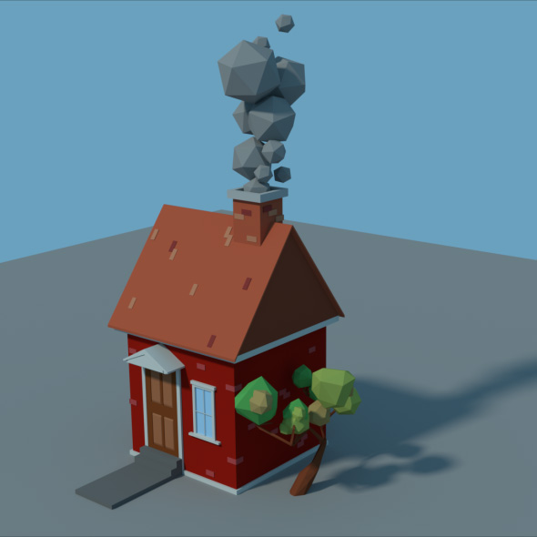 Low Poly Cartoon House
           3D Model