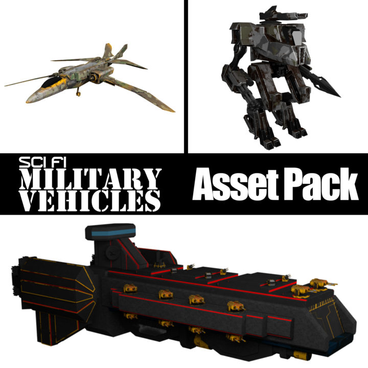 3D Sci Fi Military Vehicles [Asset Pack] Free 3D Model