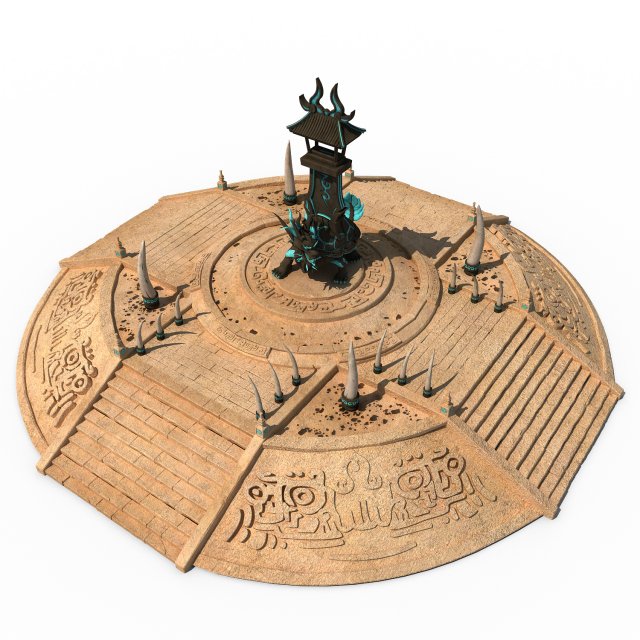 Desert Ancient Battlefield – Round Altar 03 3D Model