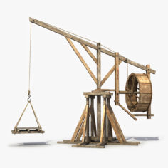 Old Wooden Crane 7 3D 3D Model