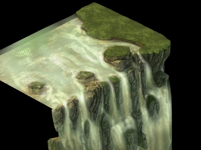 Game Model – Forest – Waterfall Cliff 3D Model