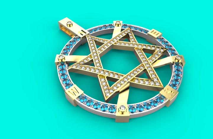 Star of David necklace 186 3D print model 3D Model