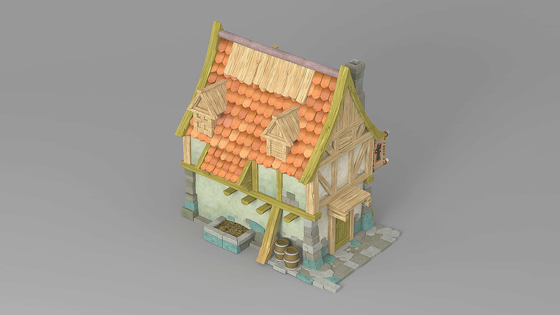 3D Cartoon house 3 3D Model 