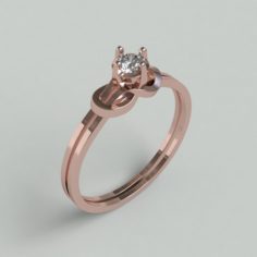 Diamond Solitaire Ring 3D Model