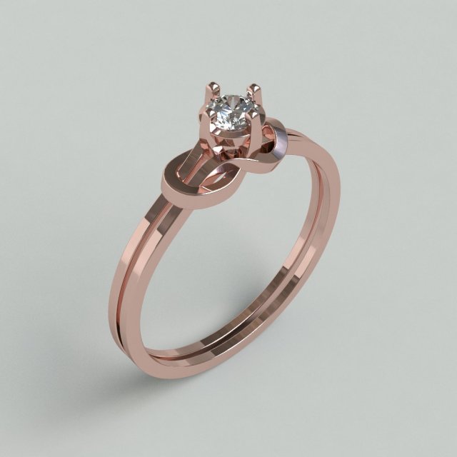 Diamond Solitaire Ring 3D Model