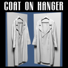 Coat on hanger 02 3D model 3D Model
