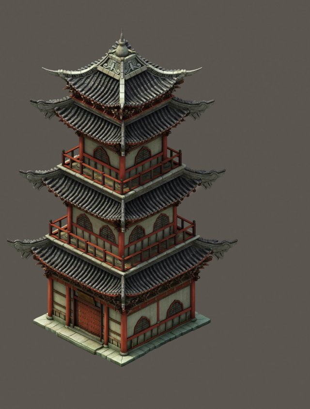 Chinese ancient tower 3D Model