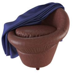 3D Armchair-pouf with backrest Marseille 3D Model
