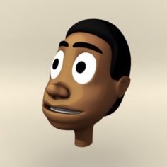 African Cartoon Head Free 3D Model