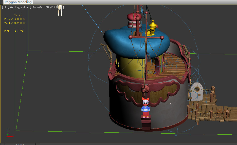 Boat shaped cartoon house 3D Model