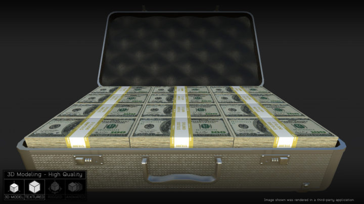3D model Cash Briefcase 3D Model