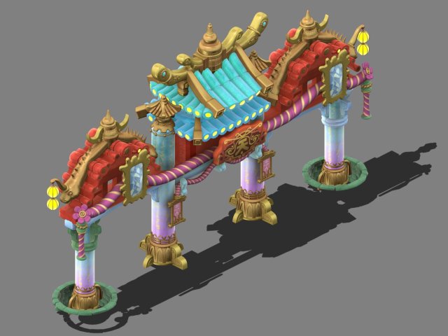 Cartoon Sky City – Tianmen Archway 03 3D Model