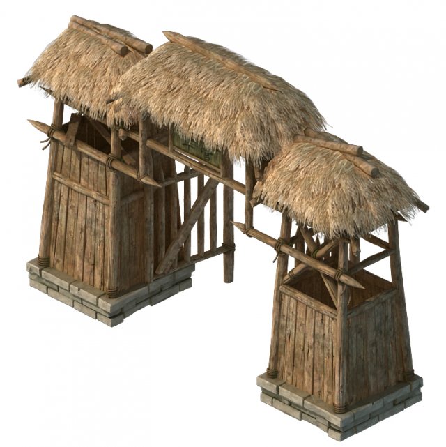 Cottage tribe – entrance arch 02 3D Model