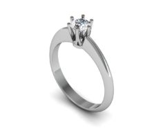 engagement simple ring with diamond (5mm) 3D Model