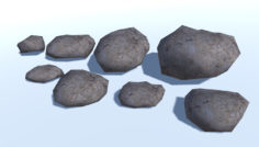 Ultra Low Poly Rock Pack 7 3D Model