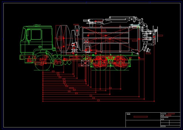 Joint suction sewage truck 2D drawings 3D Model