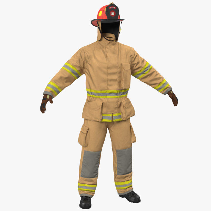 US Firefighter Uniform 3D Model