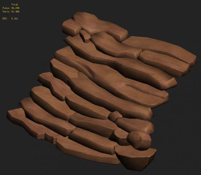 Cartoon version – wind demon stone stone staircase 3D Model