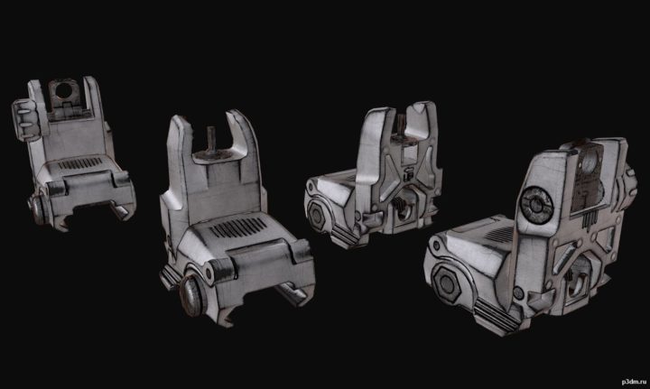 Magpul Iron sight ( folded + infolded ) 3D Model