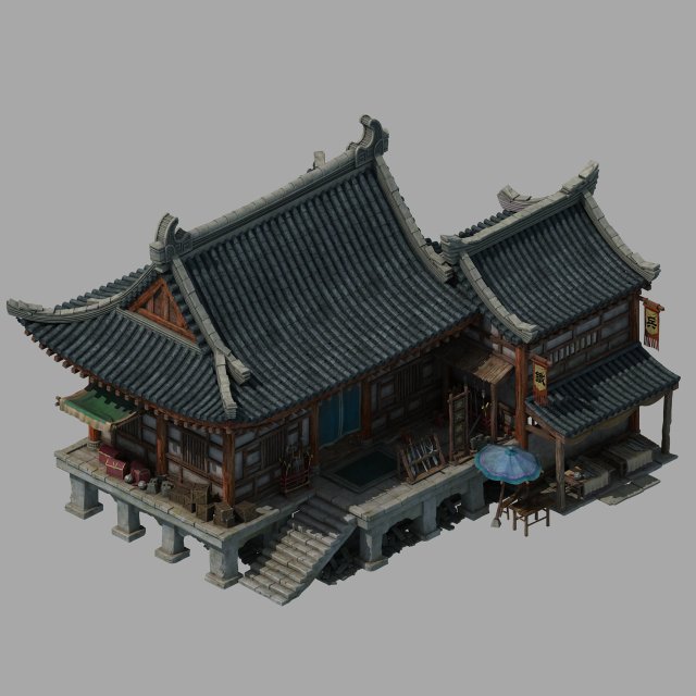City Building – Weapons Shop 043 3D Model