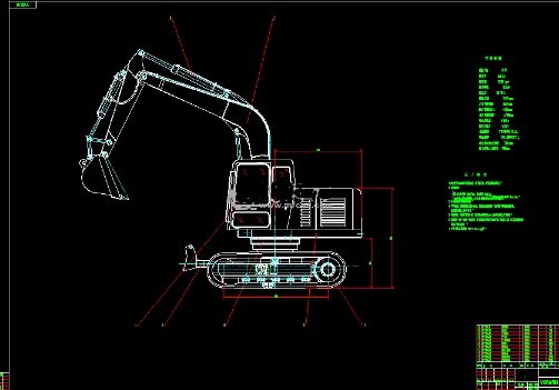 WY8A small excavator drawings Free 3D Model