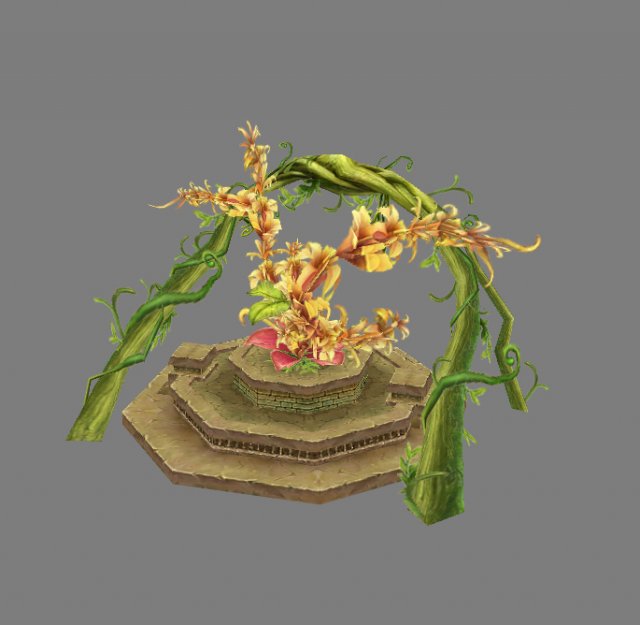 Game Model Arena – a huge plant 01 3D Model