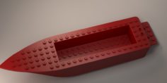 LEGO Boat hull floating 6x24x3 complate Ready for game puzzle 3D print model 3D Model