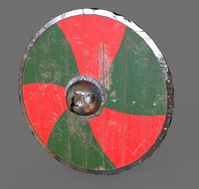 Viking Shield Swirl Design 3D Model