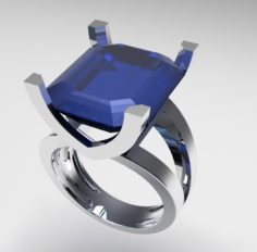 Aquamarine ring 3D Model