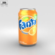 Fanta Orange Can 12 FL 3D Model