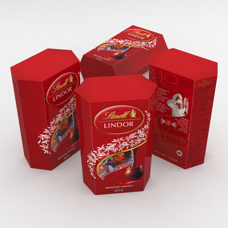 3D Lindt Box Red 200g 3D Model