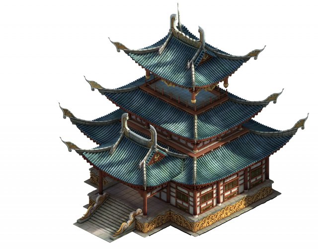 Game Model – Taoist comprehension scene – tower te 3D Model