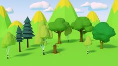 Types of trees 3D Model